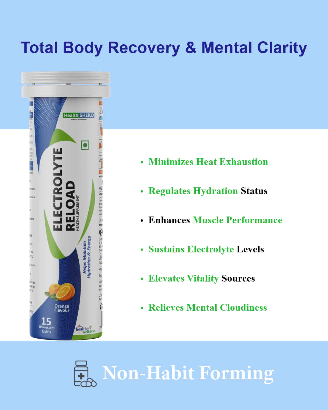 HealthSheild Electrolyte Reload Effervescent – Hydration & Energy Support | HealthSheild - Image 3