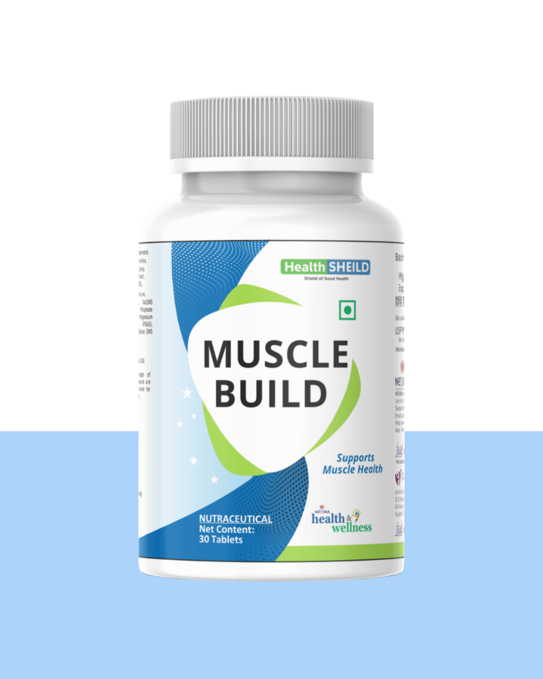 HealthSheild Muscle Build – Muscle Support | 30 Tablets
