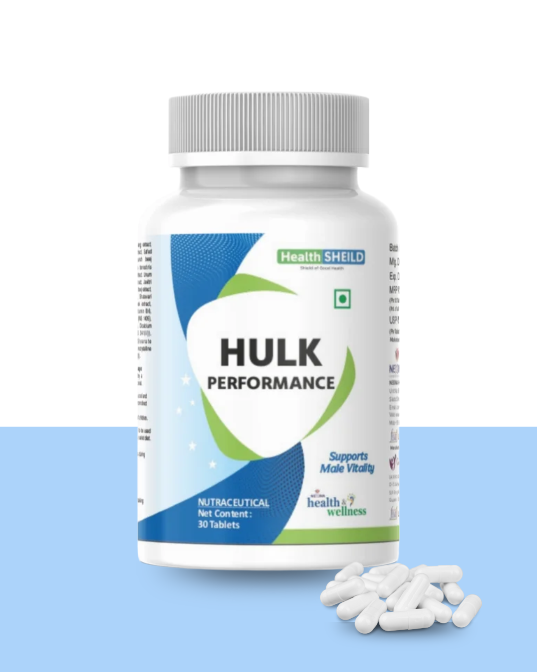HealthSheild Hulk Performance – Male Vitality Support | 30 Tablets